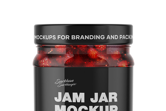 Download Clear Glass Jar With Fig Jam Mockup Creative Photoshop Templates Creative Market