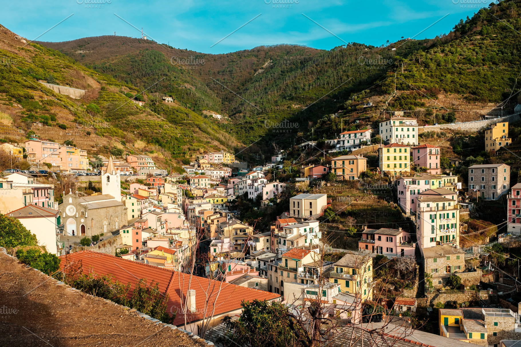 View of riomaggiore featuring scenic, top view, and wallpaper | Holiday