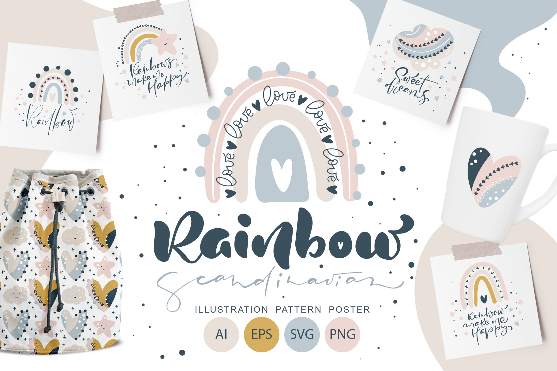 Shildren Rainbow Scandinavian Svg Eps Creative Market