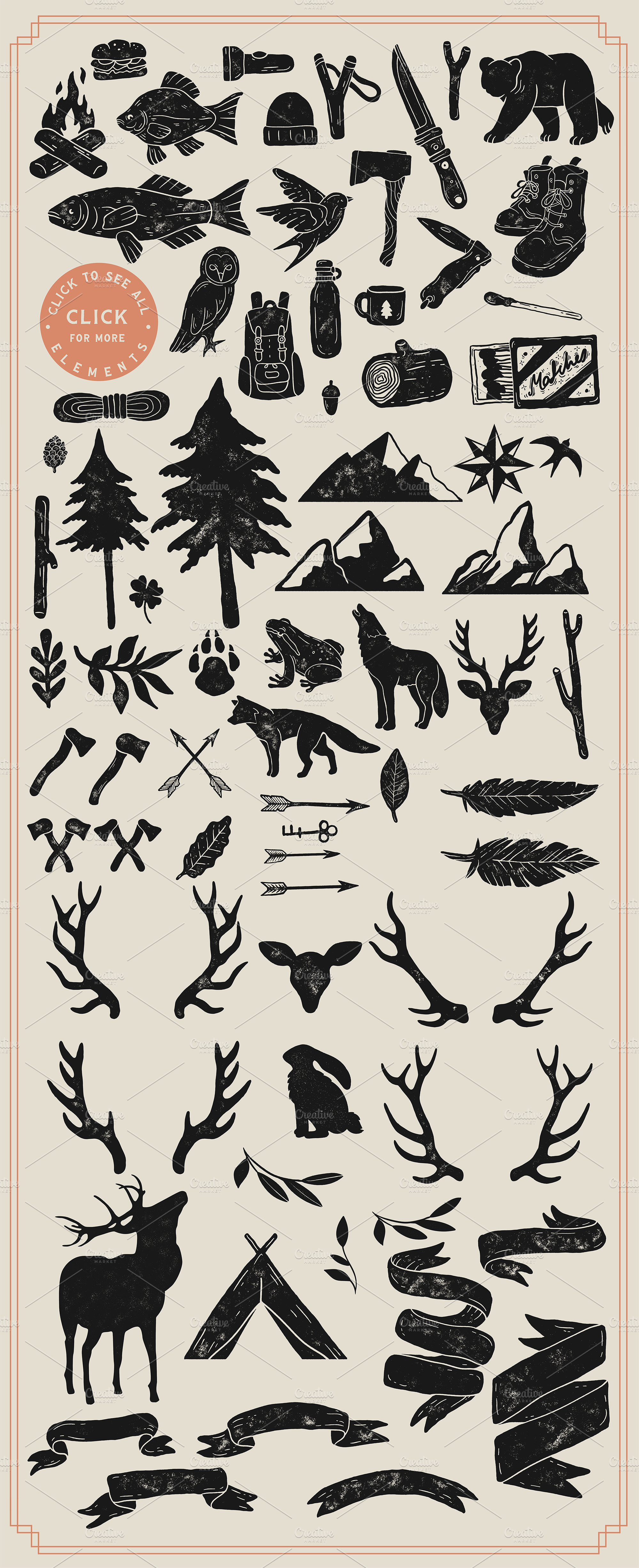 Wild Nature Vector Illustrations | Pre-Designed Photoshop Graphics