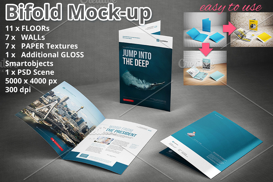  Bifold  Brochure Mockup  Creative Photoshop Templates 