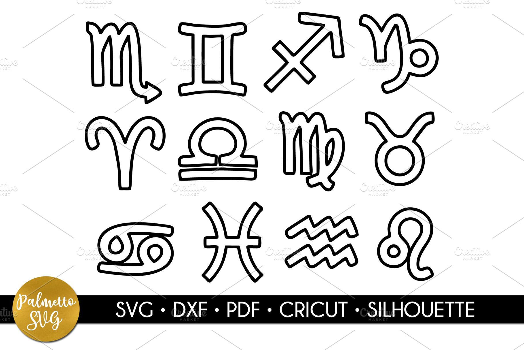 Download Zodiac Signs Svg Cricut Download Pre Designed Photoshop Graphics Creative Market