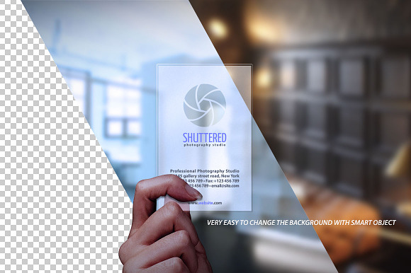 Transparent Business Card Mockup Creative Photoshop Templates Creative Market