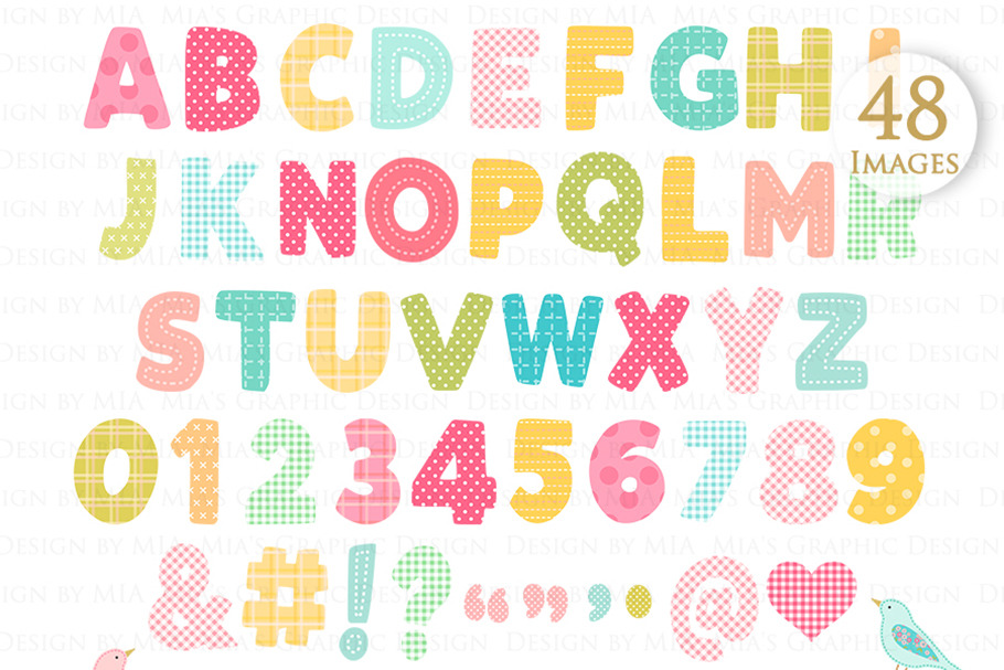 Colorful Alphabet & Numbers | Custom-Designed Illustrations ~ Creative ...