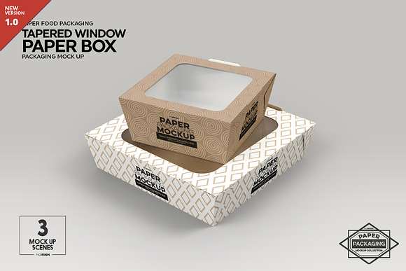 Download Paper Tapered Window Boxes Mockup Creative Photoshop Templates Creative Market