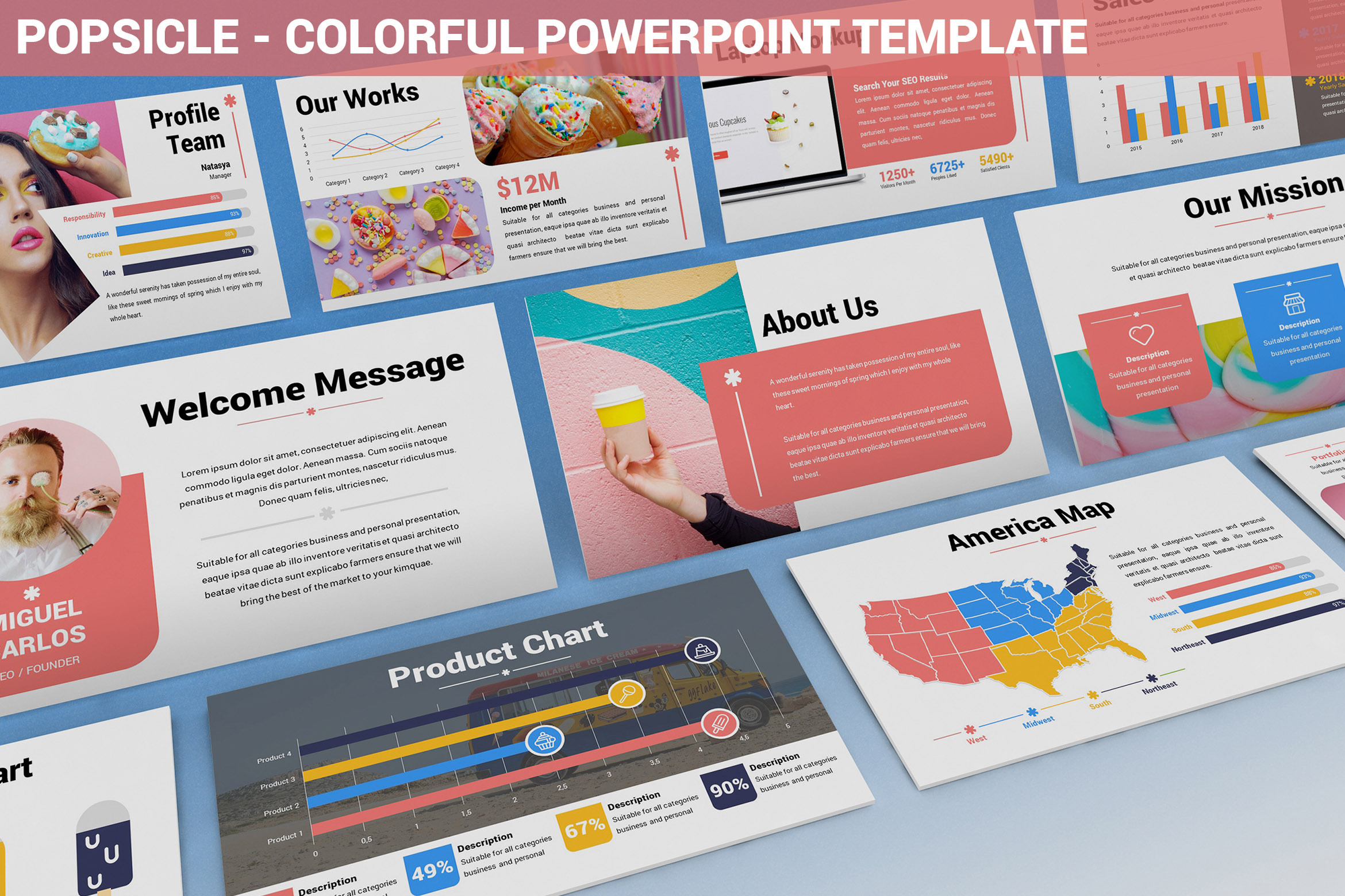 Popsicle - Colorful Powerpoint | Presentation Templates ~ Creative Market