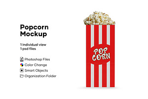 Download Paper Package Popcorn Creative Photoshop Templates Creative Market PSD Mockup Templates