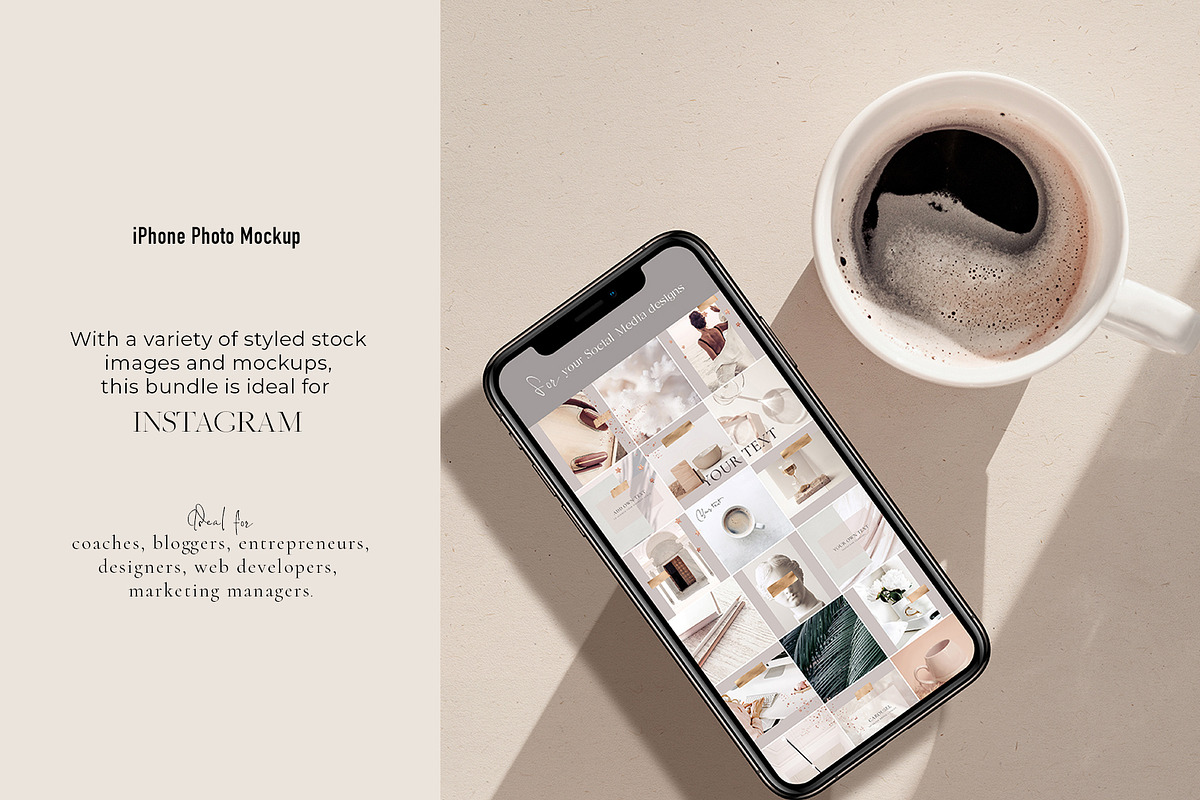 Download iPhone Photo Mockups. 35+ | Creative Photoshop Templates ~ Creative Market