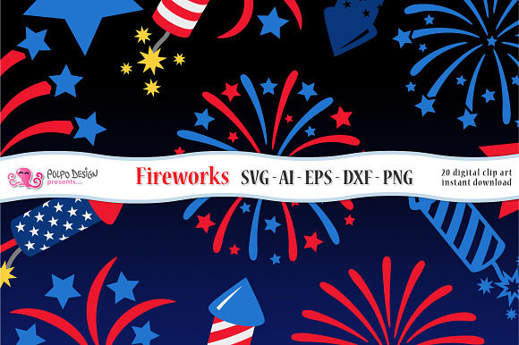 Download 4th Of July Fireworks Svg Pre Designed Photoshop Graphics Creative Market