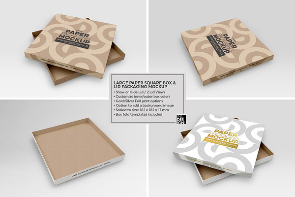 Download Large Square Paper Box&Lid Mockup | Creative Photoshop ...