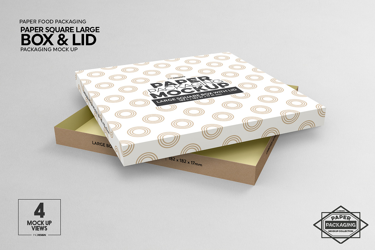 Download Large Square Paper Box&Lid Mockup | Creative Photoshop ...