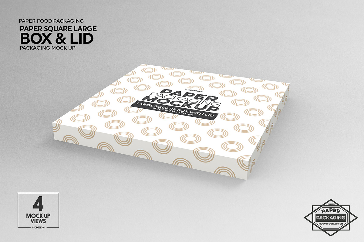 Download Large Square Paper Box&Lid Mockup | Creative Photoshop ...