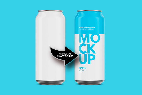 Download Glossy Aluminium Can Mockup 500ml Creative Photoshop Templates Creative Market