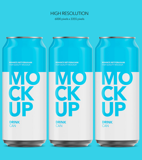 Download Glossy Aluminium Can Mockup 500ml Creative Photoshop Templates Creative Market