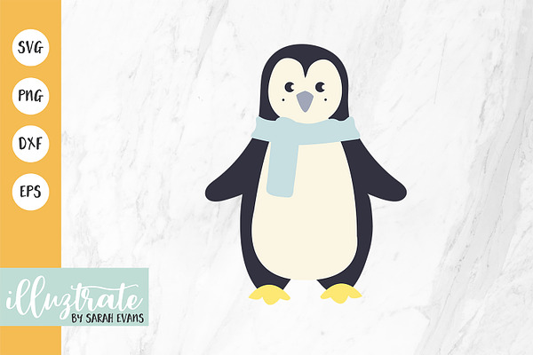 Winter Penguin Svg Cut Files Craft Pre Designed Illustrator Graphics Creative Market