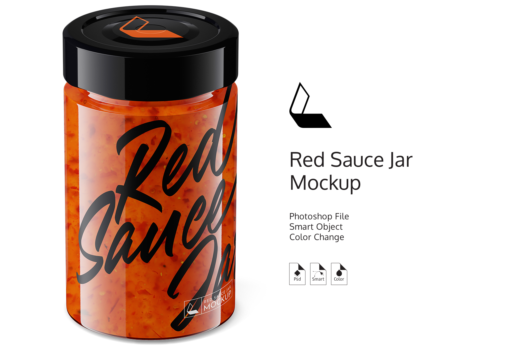 Download Red Sauce Jar Mockup Creative Photoshop Templates Creative Market