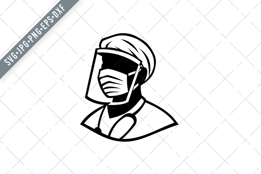 Download Medical Worker Wearing Face Mask Svg Pre Designed Illustrator Graphics Creative Market