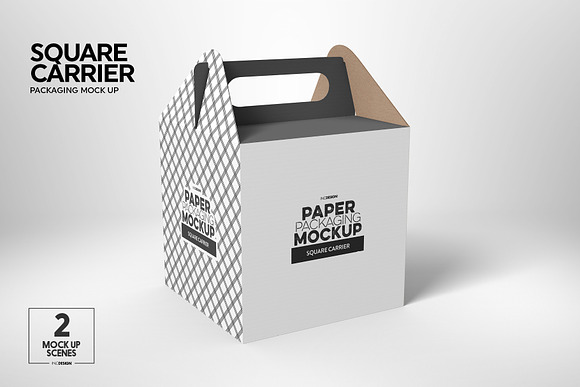 Download Square Carrier Packaging Mockup Creative Photoshop Templates Creative Market