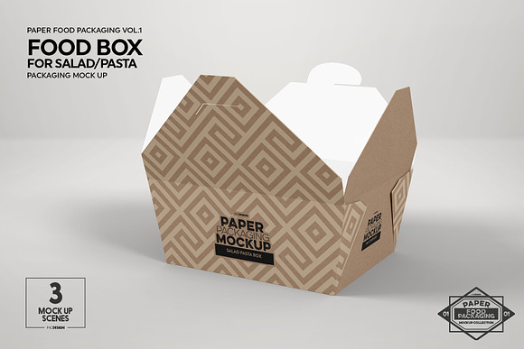 Download Salad Food Box Packaging Mockup Creative Photoshop Templates Creative Market