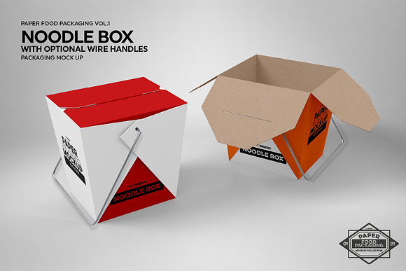 Download Noodle Box Packaging Mockup Creative Photoshop Templates Creative Market