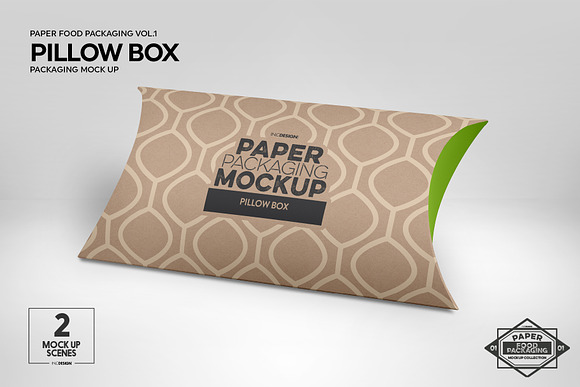 Download Pillow Box Packaging Mockup Creative Photoshop Templates Creative Market