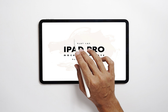 Download Flat Lay Ipad Pro Mockup Creative Photoshop Templates Creative Market