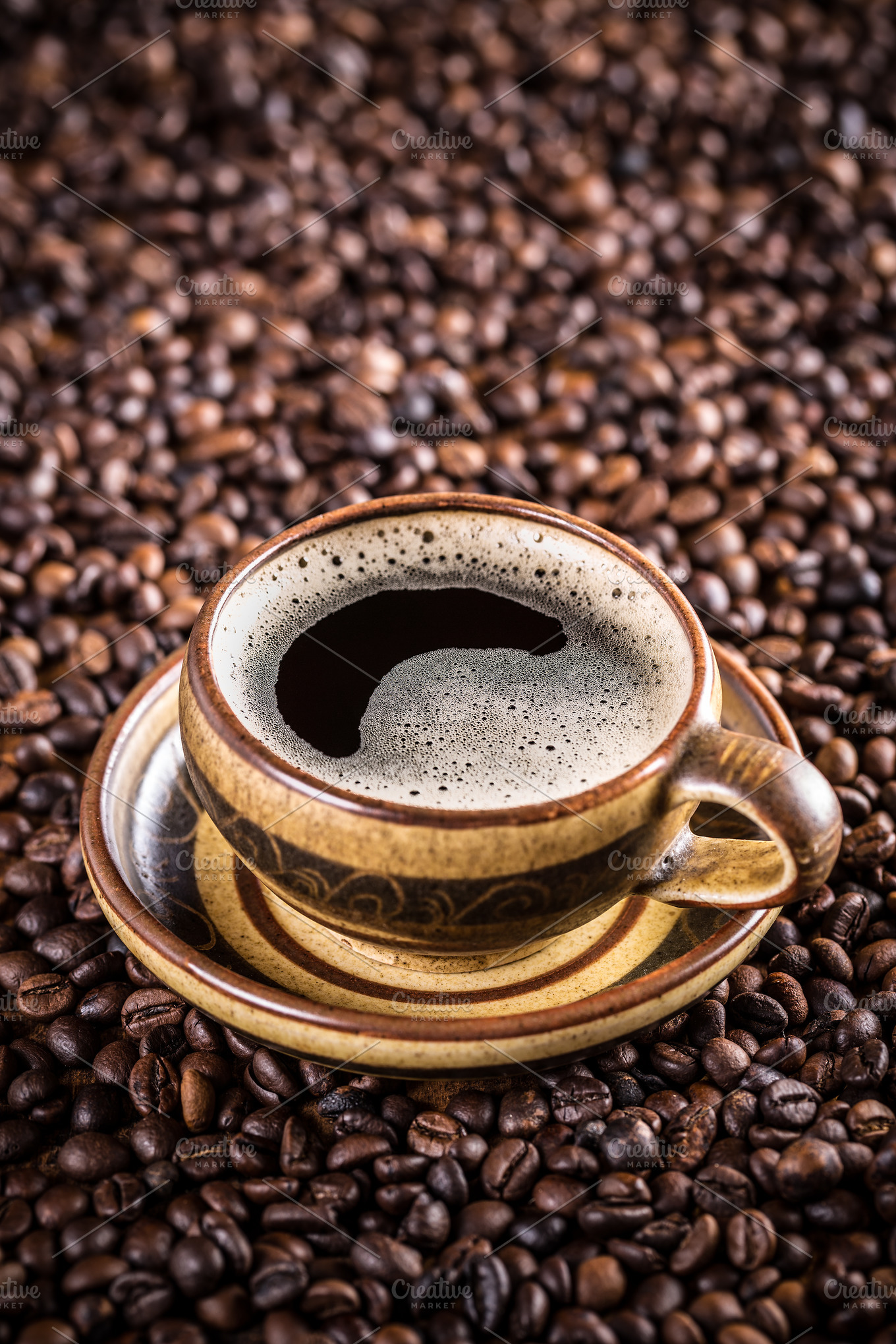 Cup of coffee containing coffee, cup, and background | Food Images ~  Creative Market