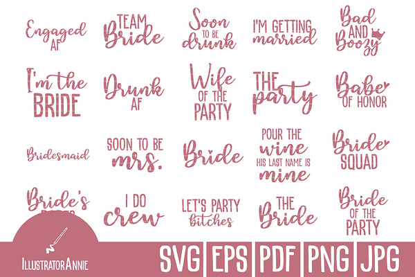 Bachelorette Party Svg Bundle Pre Designed Illustrator Graphics Creative Market