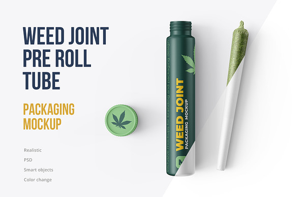 Download Weed Joint Pre Roll Tubes 4 Psd Creative Photoshop Templates Creative Market