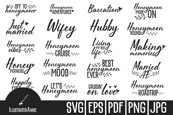 Download Honeymoon Svg Bundle Pre Designed Illustrator Graphics Creative Market PSD Mockup Templates