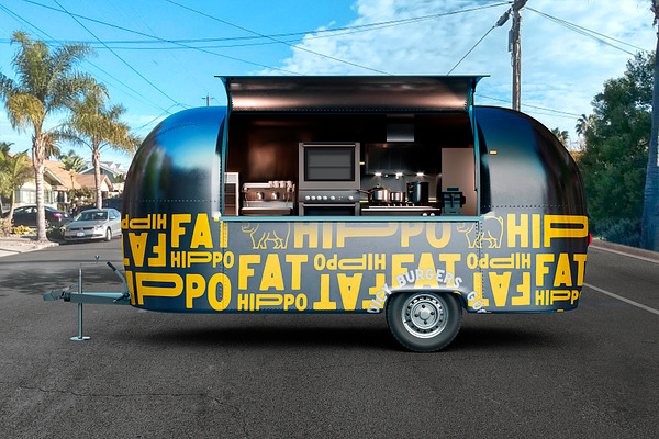 Food Truck Vol.3. PSD Mockup | Creative Branding Mockups ~ Creative Market