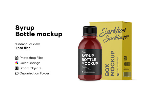 Download Syrup Bottle Mockup Creative Photoshop Templates Creative Market