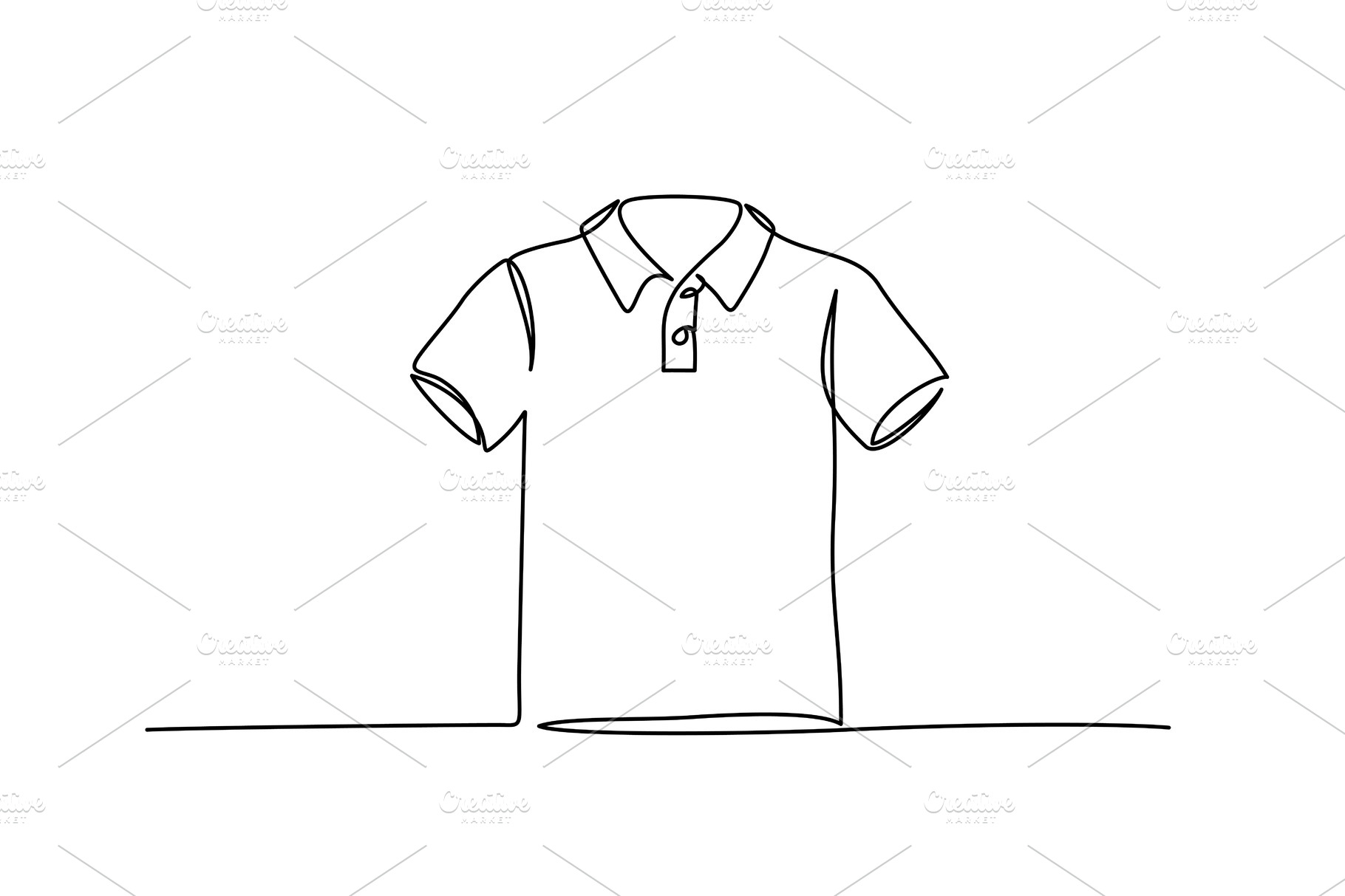 Continuous one line drawing. T-shirt | Object Illustrations ~ Creative ...