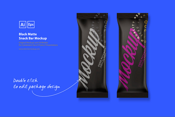 Download Black Matte Snack Bar Mockup Creative Illustrator Templates Creative Market