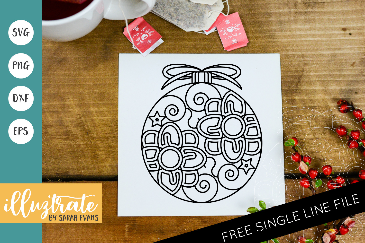 Christmas Bauble Mandala Svg File Pre Designed Vector Graphics Creative Market