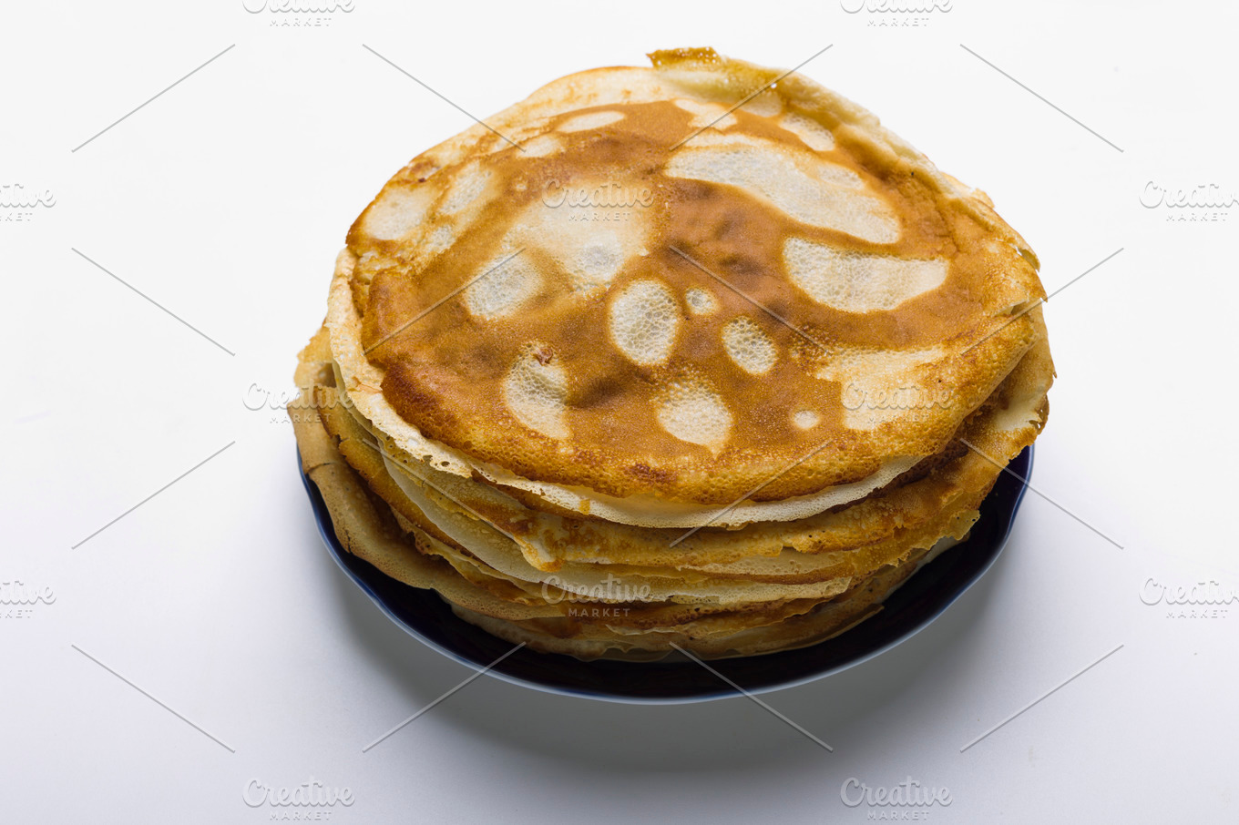 Download Pancakes on a plate on a white backg | High-Quality Food Images ~ Creative Market