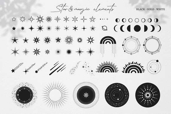 40+ CELESTIAL STARS AND ICONS ASSETS PACK VOL. 01 — The Visual