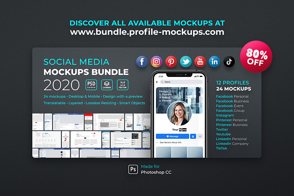 Download Pinterest Business Profile Mockup Creative Photoshop Templates Creative Market