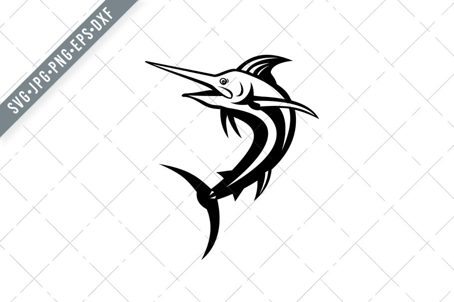 Download Atlantic Blue Marlin Swimming SVG | Pre-Designed ...