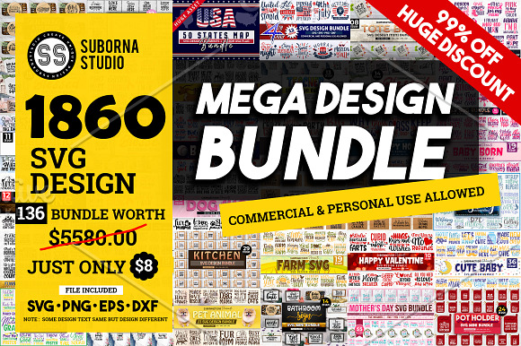 Download The Mega Bundle Over 1860 Svg Design Pre Designed Illustrator Graphics Creative Market PSD Mockup Templates