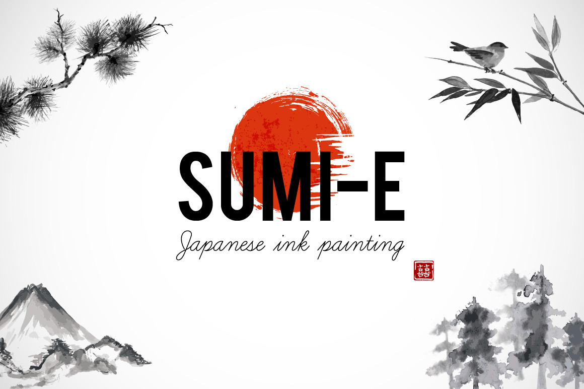 Sumi-e - Japanese Ink Painting - Design Cuts