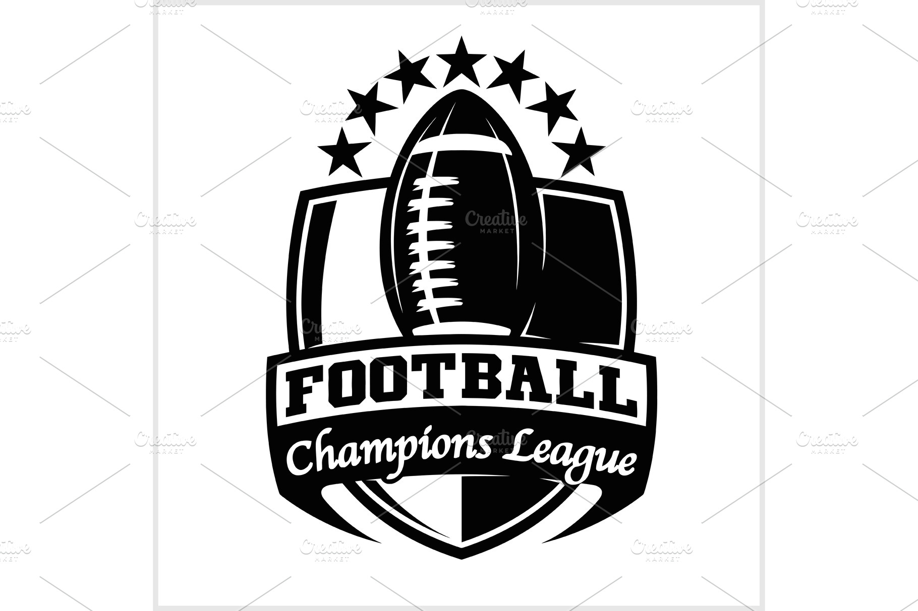 American football school league badge logo Vector Image