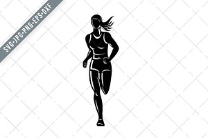 Download Female Marathon Runner Running Svg Pre Designed Illustrator Graphics Creative Market