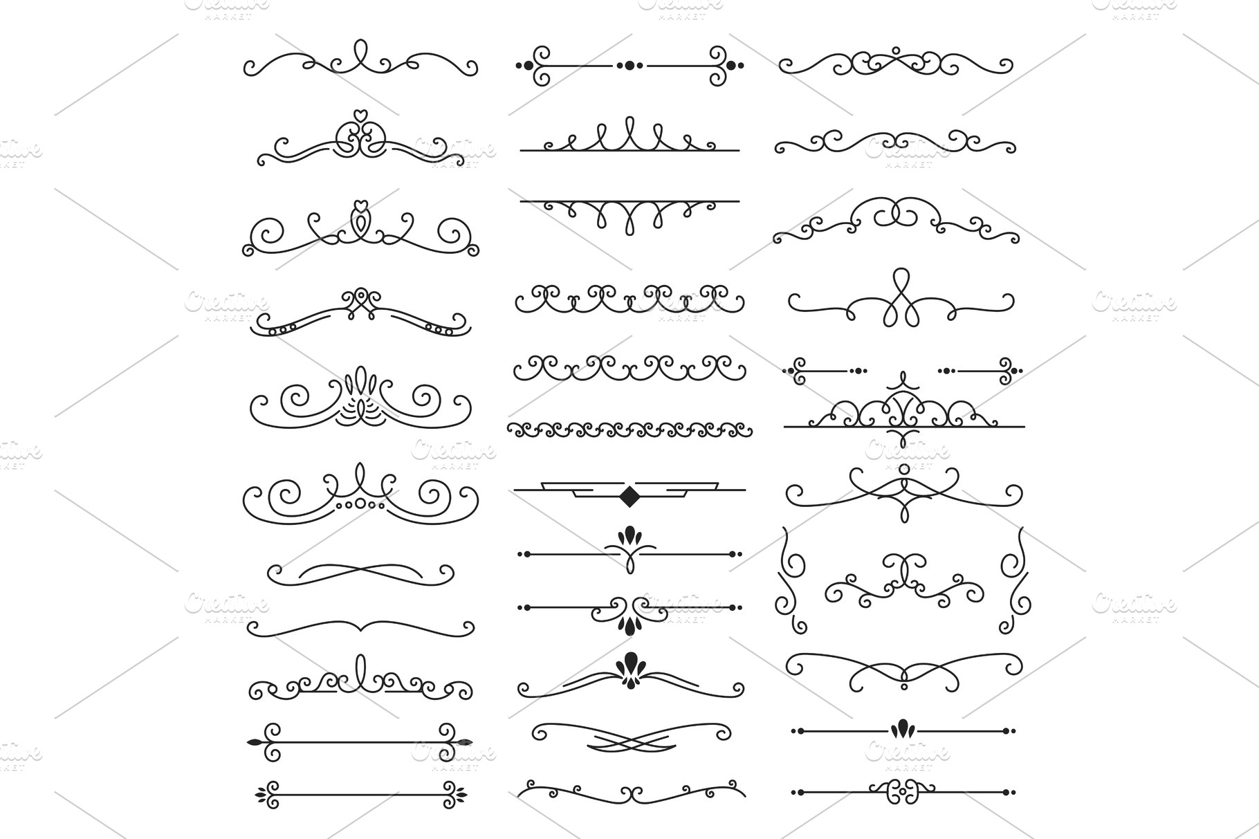 Decorative swirls dividers. Vector | Vector Graphics ~ Creative Market