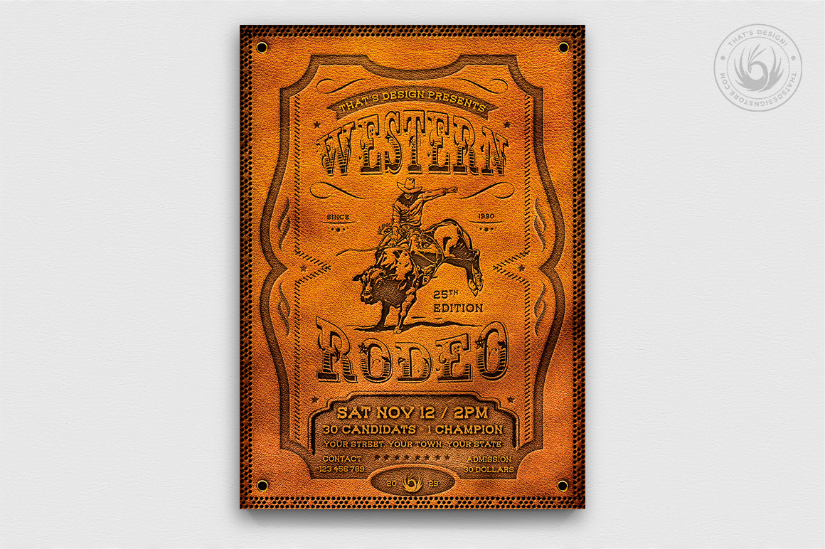 Rodeo Flyer Template Free from images.creativemarket.com