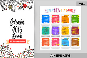 Create Your Own 18 Calendar Pre Designed Illustrator Graphics Creative Market