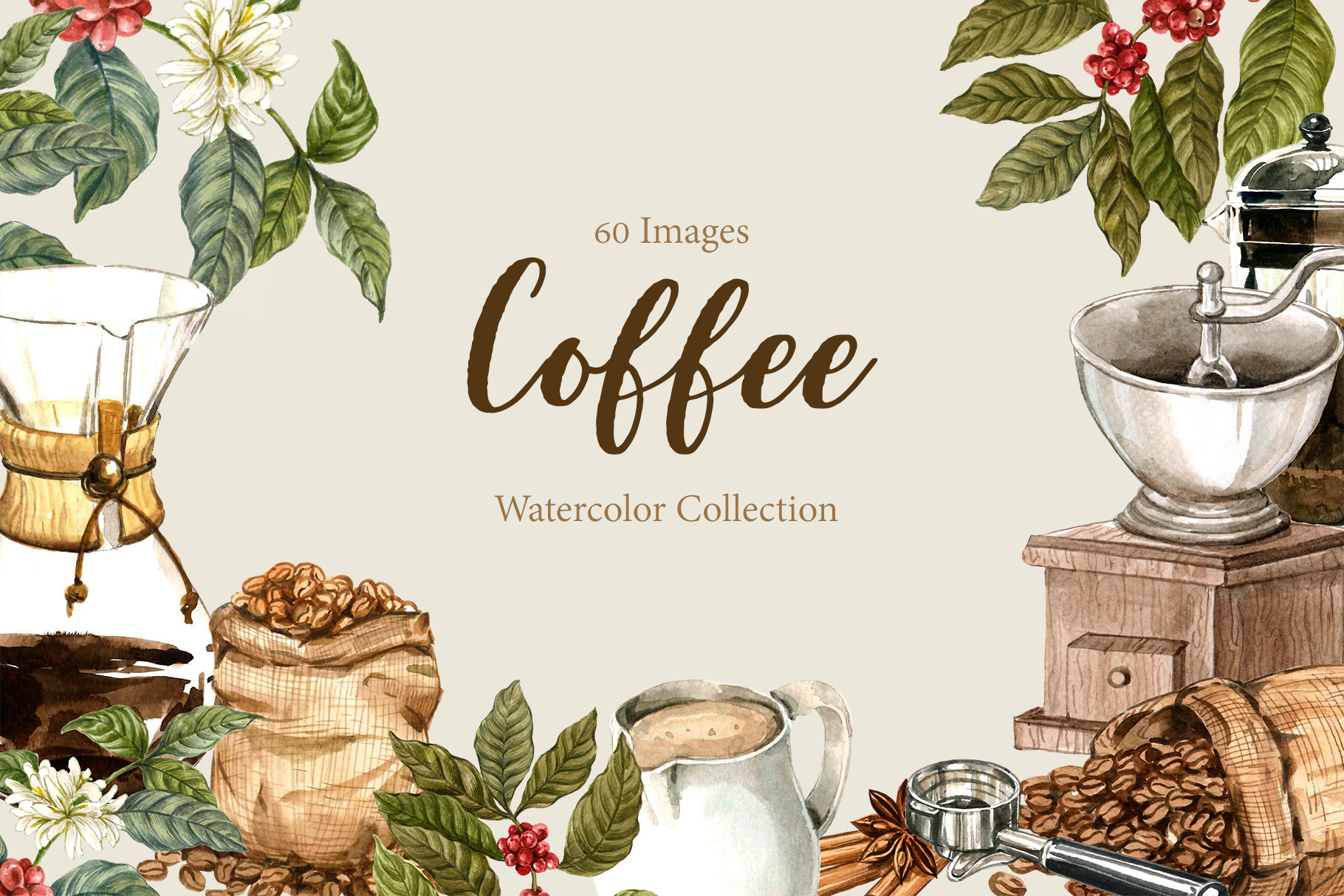 Download Drip Coffee watercolor set | Pre-Designed Photoshop ...