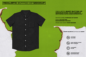 Realistic Button-Up Shirt Mockup | Creative Photoshop Templates