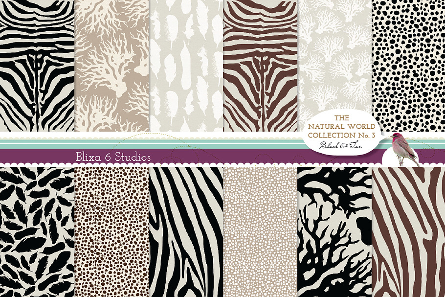 36 Natural Animal Pattern Bundle | Pre-Designed Photoshop Graphics