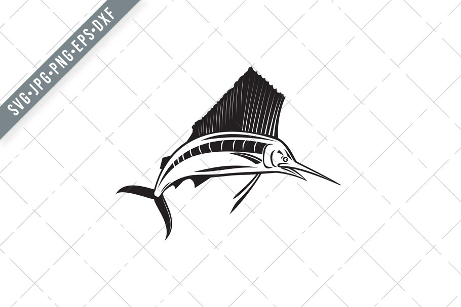 Download Angry Atlantic Sailfish Jumping Svg Pre Designed Illustrator Graphics Creative Market